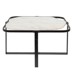 Clayre & Eef Salontafel 86x68x45 cm wit ijzer bijzettafel