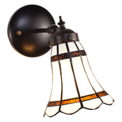 LumiLamp Wandlamp tiffany 17x12x23 cm bruin glas metaal rond muurlamp