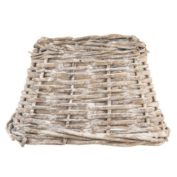 Clayre & Eef Lampenkap 21x21x14 cm rotan vierkant stoffen lampenkap