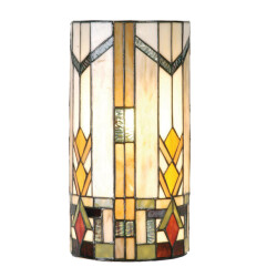 LumiLamp Wandlamp tiffany 20x11x36 cm groen glas halfrond muurlamp