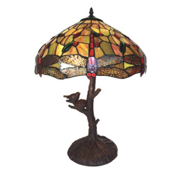 LumiLamp Tiffany tafellamp Ø 41x57 cm kunststof glas tiffany bureaulamp