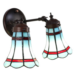 LumiLamp Wandlamp tiffany 30x23x23 cm rood glas metaal muurlamp