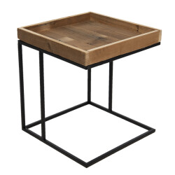 Clayre & Eef Bijzettafel 40x40x45 cm ijzer hout vierkant