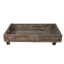 Clayre & Eef Decoratie dienblad op wielen 73x44x16 cm hout metaal