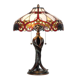 LumiLamp Tiffany tafellamp Ø 41x56 cm rood glas driehoek tiffany