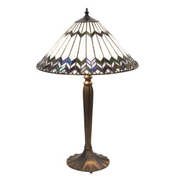 LumiLamp Tiffany tafellamp Ø 40x62 cm bruin glas tiffany bureaulamp
