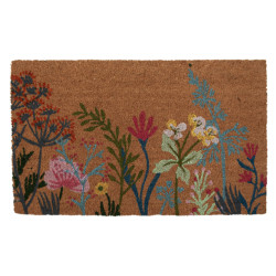 Clayre & Eef Deurmat 75x45 cm kokosvezel pvc bloemen kokosmat