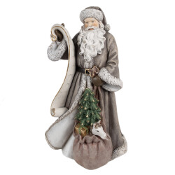 Clayre & Eef Kerstdecoratie beeld kerstman 22x18x40 cm kunststof