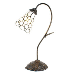 LumiLamp Tiffany tafellamp 48 cm wit glas tiffany bureaulamp