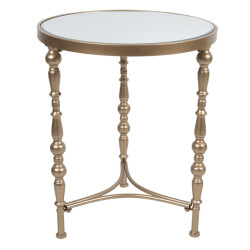 Clayre & Eef Bijzettafel Ø 50x60 cm ijzer glas rond