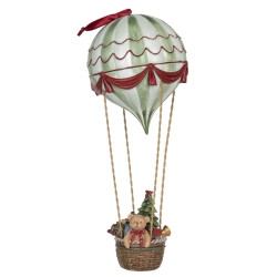 Clayre & Eef Beeld luchtballon Ø 14x37 cm wit polyresin kerstdecoratie