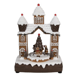 Clayre & Eef Kerstdecoratie met led-verlichting en muziek 20x11x27 cm
