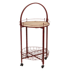 Clayre & Eef Bijzettafel Ø 49x98 cm ijzer hout rond