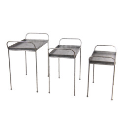 Clayre & Eef Bijzettafel set van 3 ijzer rechthoek sidetable