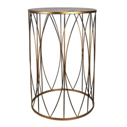 Clayre & Eef Bijzettafel Ø 40x60 cm ijzer hout rond
