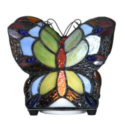 LumiLamp Tiffany tafellamp vlinder 15x8x13 cm led glas tiffany lampen