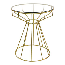 Clayre & Eef Bijzettafel Ø 50x60 cm metaal glas