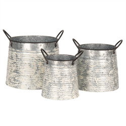 Clayre & Eef Planthouder 30x24x27 cm wit metaal bloempot