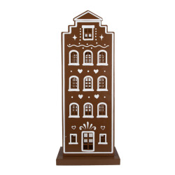 Clayre & Eef Gingerbread house met led 31x16x75 cm ijzer peperkoekhuisje