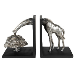 Clayre & Eef Boekensteunen set van 2 giraf 30x10x18 cm kunststof