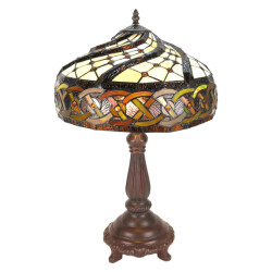 LumiLamp Tiffany tafellamp Ø 34x58 cm kunststof glas tiffany bureaulamp