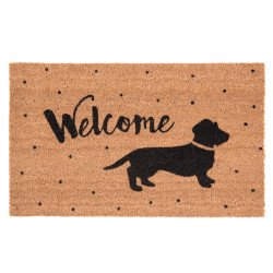 Clayre & Eef Deurmat 75x45 cm kokosvezel rubber rechthoek hond welcome