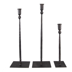 Clayre & Eef Kandelaar set van 3 35 / 49 / 52 cm ijzer kandelaar
