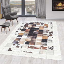 Muratap Fiesta wasbaar vloerkleed laagpolig patchwork design - woonkamer