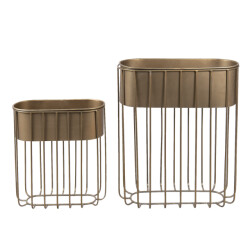 Clayre & Eef Bloempot set van 2 metaal plantenpot
