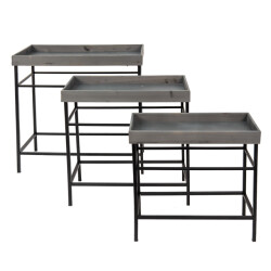 Clayre & Eef Plantenstandaard set van 3 ijzer plantentafel