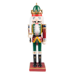 Clayre & Eef Beeld notenkraker 30 cm rood polyresin kerstdecoratie
