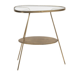 Clayre & Eef Bijzettafel 61x37x70 cm ijzer glas driehoek