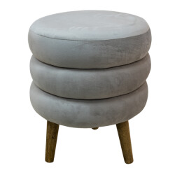 Clayre & Eef Poef Ø 38x44 cm velours hout rond hocker