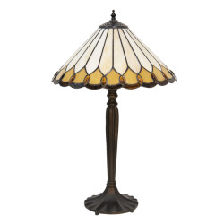 LumiLamp Tiffany tafellamp Ø 40x62 cm beige glas tiffany bureaulamp