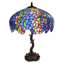 LumiLamp Tiffany tafellamp Ø 50x76 cm groen glas bloemen tiffany
