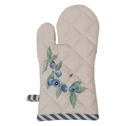 Clayre & Eef Kind ovenwant 12x21 cm blauw katoen bosbessen ovenhandschoen