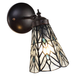 LumiLamp Wandlamp tiffany 17x12x23 cm glas metaal rond muurlamp