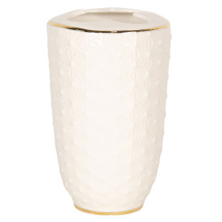 Clayre & Eef Tandenborstelhouder 7x12 cm goudkleurig keramiek rond