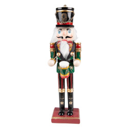 Clayre & Eef Beeld notenkraker 30 cm rood polyresin kerstdecoratie