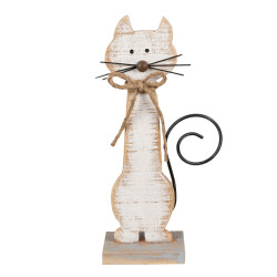 Clayre & Eef Decoratie beeld kat 38 cm hout