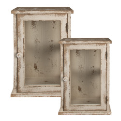 Clayre & Eef Wandkast 42x26x56 cm bruin hout glas vitrinekast