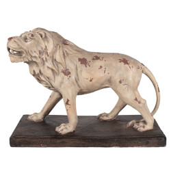 Clayre & Eef Decoratie beeld leeuw 55x23x40 cm bruin keramisch materiaal