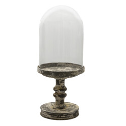 Clayre & Eef Stolp Ø 21x49 cm metaal glas rond glazen stolp