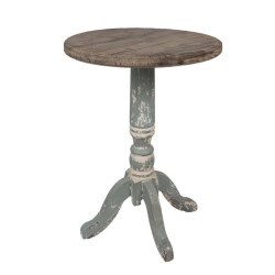 Clayre & Eef Bijzettafel Ø 48x65 cm grijs hout rond
