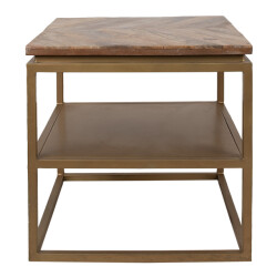 Clayre & Eef Bijzettafel 51x51x49 cm hout ijzer vierkant