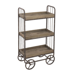 Clayre & Eef Keukentrolley 51x26x94 cm hout ijzer rechthoek bakkerskast