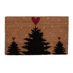 Clayre & Eef Deurmat 75x45 cm kokosvezel pvc kerstbomen kokosmat