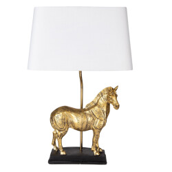 Clayre & Eef Tafellamp paard 35x18x55 cm wit kunststof bureaulamp