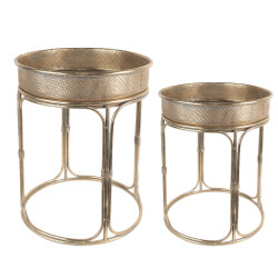 Clayre & Eef Bijzettafel set van 2 Ø 47x58 cm metaal sidetable