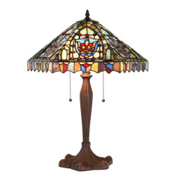 LumiLamp Tiffany tafellamp Ø 47x60 cm blauw glas kunststof rond tiffany